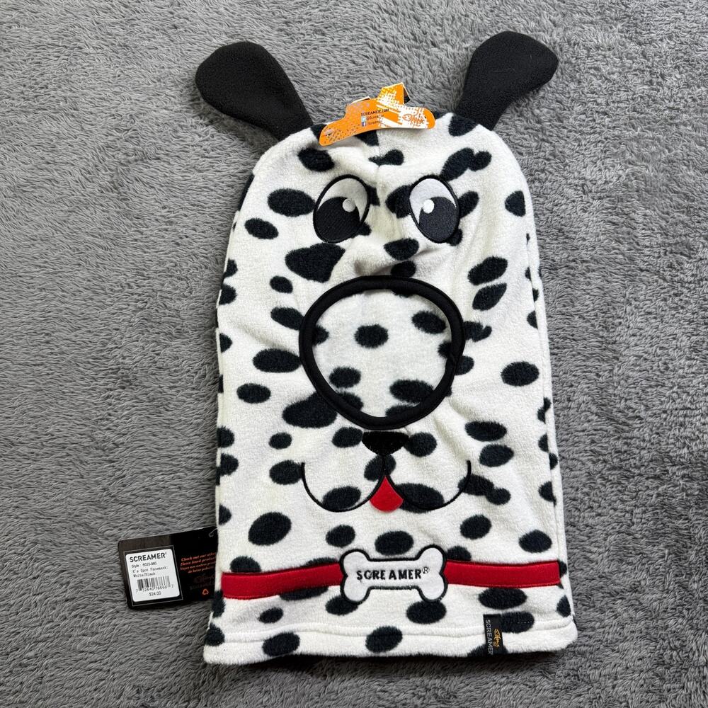 Screamer Kids NEW Animal Face Mask Spot Dog Mask Fleece S3 Doggy Ears